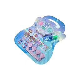 Sellon1 Frozen Princess Vanity Nail Art Make up kit for Girls Kids Artificial Nails Lipstick Nail Polish Glitter Hair Brush for Return Gifts/Pretend Nail Games Home Salon(Random design) image 3