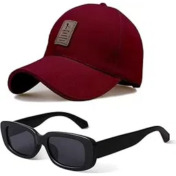 SELLORIA Brand A Soft Cotton Adjustable Unisex Cap and Sunglass Quick Drying Sun Heatt Protection for Men and Women (Freesize) Baseball Caps (Pack of 2)-picture-51