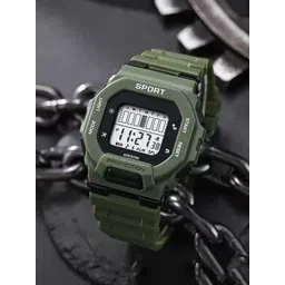 SELLORIA Unisex Patterned Dial & Bracelet Style Straps Digital Watch DashGrin-picture-17