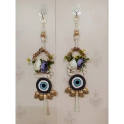 Sellplus 2-Pcs Blue & Yellow Embellished Evil Eye Toran-picture-15