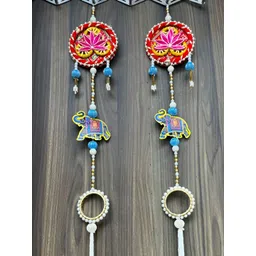 Sellplus 2-Pcs Gold & Blue Wall Hanging Toran Festive Hanging-picture-23