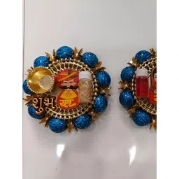 Sellplus 2-Pcs Red & Blue Roli Chawal Plates-picture-29