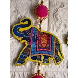 Sellplus 2Pcs Pink & Blue Textured Elephant Wall Hangings-picture-17