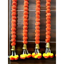 Sellplus 5 Pcs Orange Marigold With Bell Tuberose Hanging-picture-21
