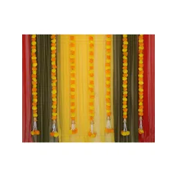 Sellplus 7 Pcs Yellow & Orange Genda With Tuberose Tassel Hanging-picture-42