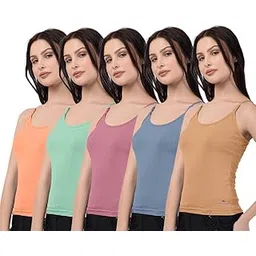 selsia trendy women Selsia Womens Cotton Slip | Camisole | Adjustable Strap Camisole Slip (Pack of 5)-picture-15