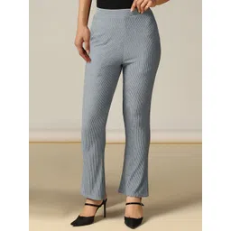 Selvia Edge Women Comfort Flared Easy Wash Mid-Rise Trousers-picture-24