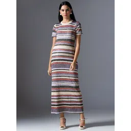 Selvia Edge Women Horizontal Striped Bodycon Maxi Dress-picture-17