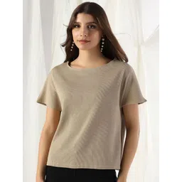 Selvia Edge Women Self Design Round Neck Top image 1