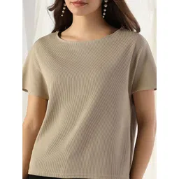 Selvia Edge Women Self Design Round Neck Top image 4