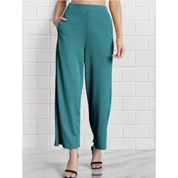 Selvia Edge Women Textured High-Rise Wrinkle Free Trousers-picture-12