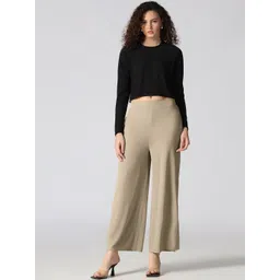 Selvia Edge Women Textured Relaxed Trousers-picture-33