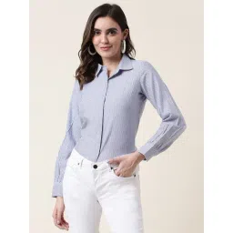 SELVIA Blue & White Striped Shirt-picture-43