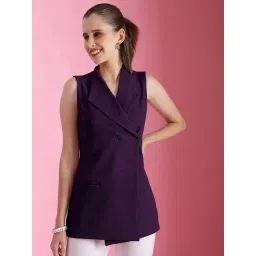 SELVIA Dark Purple Regular Fit Blazer-picture-11