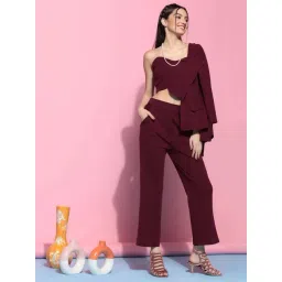 SELVIA Maroon Full Sleeves Co-Ords Set-image-10