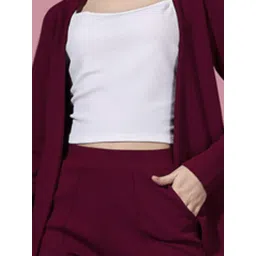 SELVIA Maroon Maxi Co-ord Set image 4