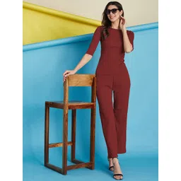 Selvia Round Neck T-shirt With Trousers Co-Ords-image-37