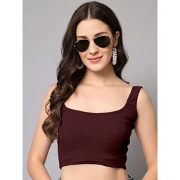 Selvia Scoop Neck Fitted Crop Top-image-45