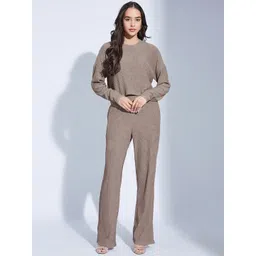 Selvia Self Design Round Neck Top And Trousers-picture-36