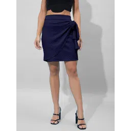 Selvia Women Above Knee-Length Wrap Skirt-picture-33