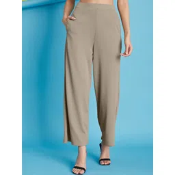 Selvia Women Easy Wash Regular Fit Mid-Rise Pleated Trousers-picture-31