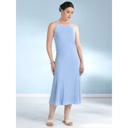 Selvia Women Self Design Schiffli Sheath Midi Dress-picture-21