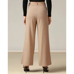 selvia Women Relaxed Brown Lycra Blend Trousers image 2