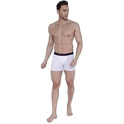 semantic Men's Cotton Trunks - Non Itching Anti Chaffing Underwear - White-picture-34