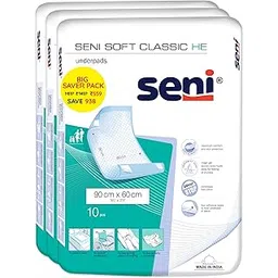 Seni Soft Classic HE Underpads, Large (90 x 60 cm) - Highly Absorbent, Leak-Proof, Super Soft & Comfortable, Unisex, Pack of 3 (10 Pieces per Pack)-picture-22