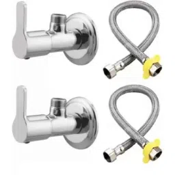 Senkiddpro 2 Pcs Stainless Steel Chrome Wall Mounted Angle Cock with 2 Pcs Connection Pipe Combo-picture-15