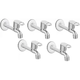 Senkiddpro Prime Steel Chrome Finish Wall Mounted Long Body Tap with Wall Flange (Pack of 5)-picture-33
