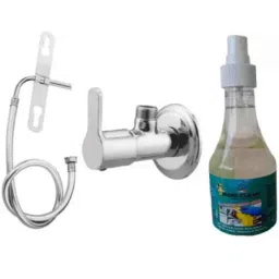 Senkiddpro Stainless Steel Chrome Finish Wall Mounted Angle Cock Set with Jet Spray &a; Tap Cleaner-picture-26