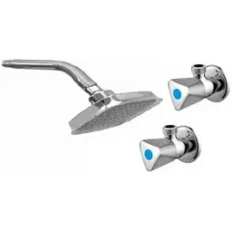 Senkiddpro Triangle 2 Pcs Stainless Steel Chrome Finish Wall Mounted Angle Cock &a; 4 inch Slim Overhead Shower Combo-picture-30