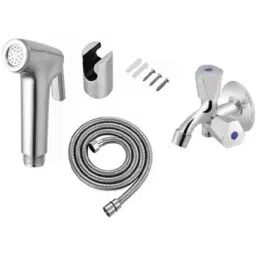 Senkiddpro Triangle Prime Stainless Steel Chrome Finish Wall Mounted Two Way Bib Tap Set with Health Faucet-picture-36