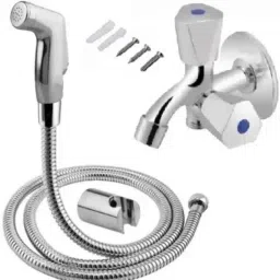 Senkiddpro Triangle Prime Stainless Steel Chrome Finish Wall Mounted Two Way Bib Tap Set with Push Button Health Faucet-picture-37