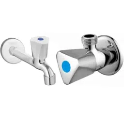 Senkiddpro Triangle Stainless Steel Chrome Finish Wall Mounted Angle Cock &a; Long Body Tap Combo-picture-25