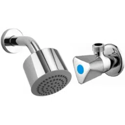 Senkiddpro Triangle Stainless Steel Chrome Finish Wall Mounted Angle Cock &a; Round Overhead Shower Combo-picture-24