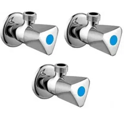 Senkiddpro Triangle Stainless Steel Chrome Finish Wall Mounted Angle Cock (Pack of 3)-picture-19