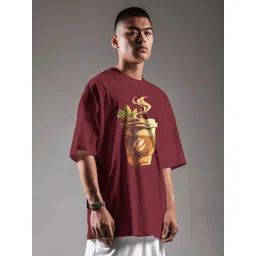 SENO TEX Men Graphic Printed Round Neck Cotton Oversized T-shirt-picture-24