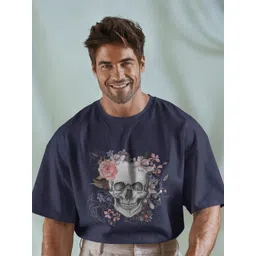 SENO TEX Men Graphic Printed Round Neck Cotton Oversized T-shirt-picture-16