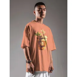 SENO TEX Men Graphic Printed Round Neck Cotton Oversized T-shirt-picture-25