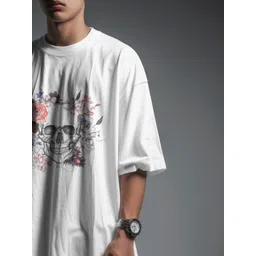 SENO TEX Men Graphic Printed Round Neck Cotton Oversized T-shirt image 3