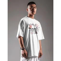 SENO TEX Men Graphic Printed Round Neck Cotton Oversized T-shirt image 2