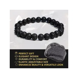 SENROAR Black Fabric Crystals Elasticated Bracelet-picture-12