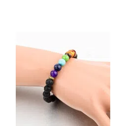 SENROAR Black Fabric Crystals Elasticated Bracelet-picture-13