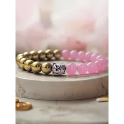 senroar Original Rose Quartz & pyrite Bracelet | Certified Of Authenticity-picture-26