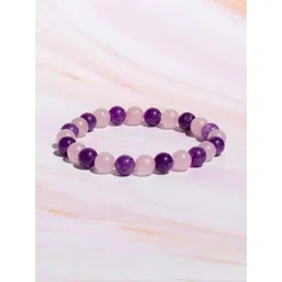 SENROAR Pink Fabric Crystals Elasticated Bracelet-picture-41