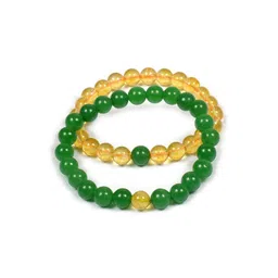 SENROAR Yellow Fabric Crystals Elasticated Bracelet-picture-24