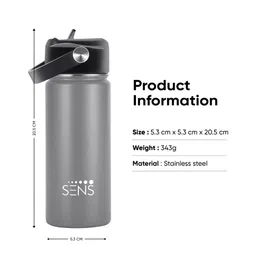 SENS Hydra Metallic Stainless Steel Folder Water Bottle Grey - 500 ml image 3