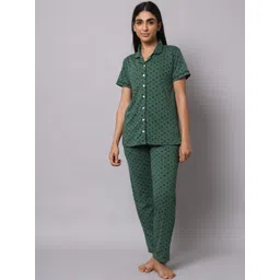 SEPHANI Women Conversational Printed Pure Cotton Night Suit-picture-29